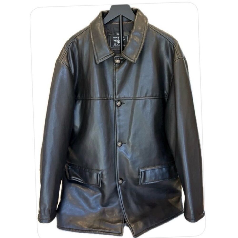 Reportage RGA Made in Italy Black Soft Leather Bomber Jacket XXL